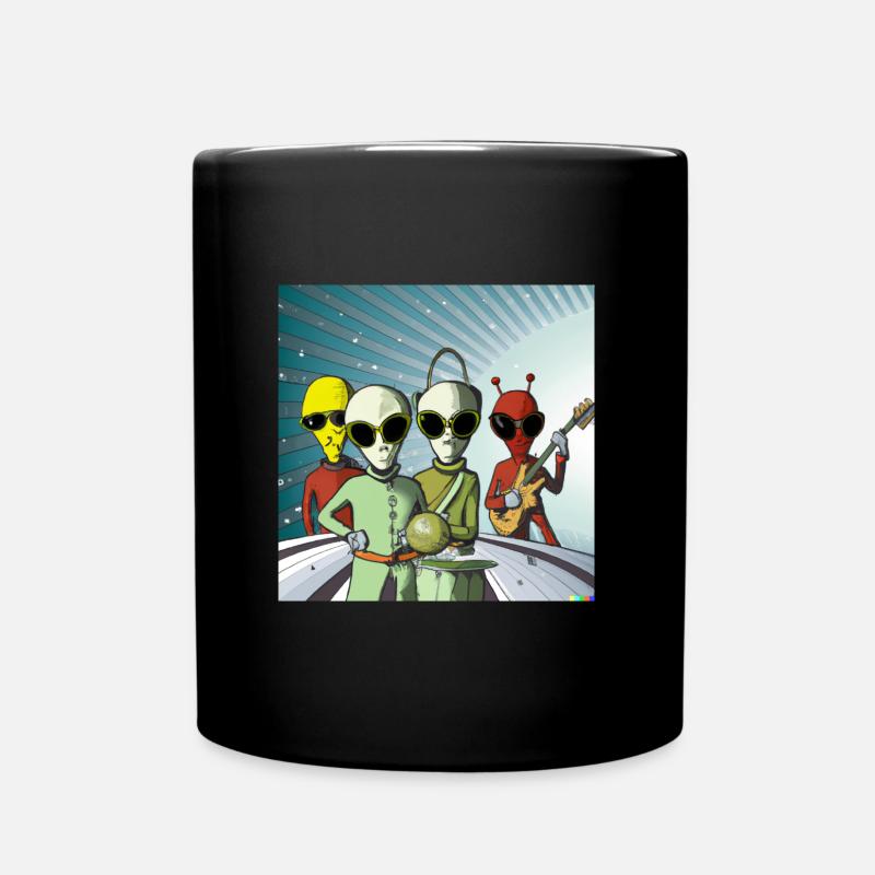 Retro Alien Band - Mug uni - noir