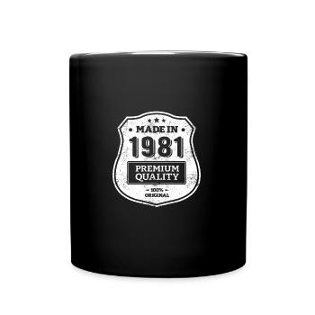 HERGESTELLT 1981 - Tasse einfarbig - Schwarz - Vorne