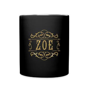 Zoé or - Mug uni - noir - Devant
