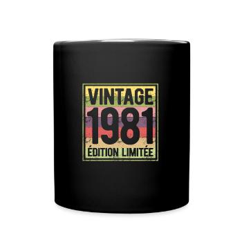 VINTAGE 1981 EDITION LIMITEE - Mug uni - noir - Devant