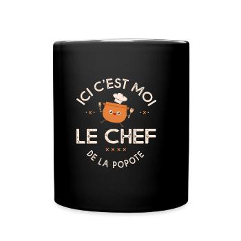chef de la popote cuisine drôle - Mug uni - noir - Devant