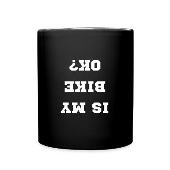 lustiger Fahrrad Rennrad BMX Downhill Spruch - Tasse einfarbig - Schwarz - Vorne