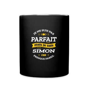 SIMON PARFAIT - PRENOM SIMON - Mug uni - noir - Devant