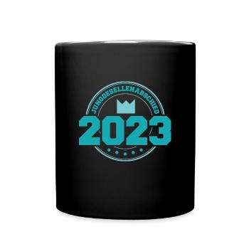 JGA 2023 - Bräutigam - Junggesellenabschied Krone - Tasse einfarbig - Schwarz - Vorne
