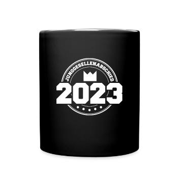 JGA 2023 - Bräutigam - Junggesellenabschied Krone - Tasse einfarbig - Schwarz - Vorne