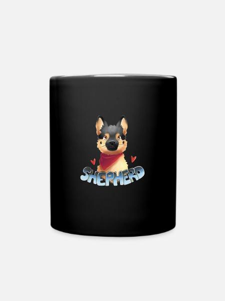 Schäferhund - Tasse einfarbig - Schwarz