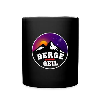 Berge Wandern laufen Natur Bergsteigen Sport - Tasse einfarbig - Schwarz - Vorne