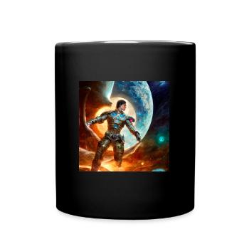 Series Virtual Space man sun galaxy - Tasse einfarbig - Schwarz - Vorne