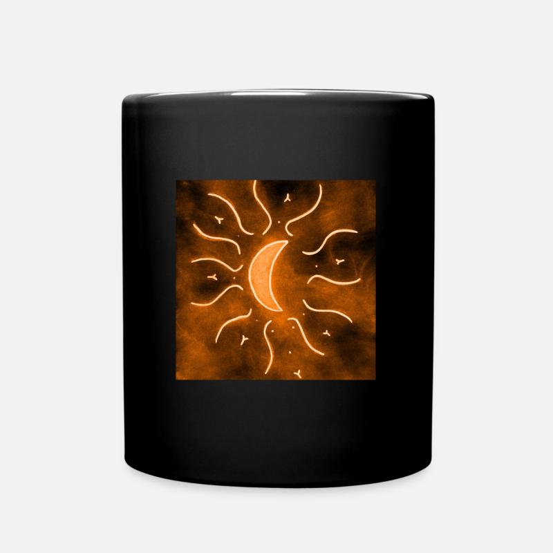 MOON MANDALA ORANGE - Mug uni - noir
