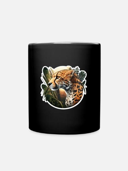 Gepard im Busch - Tasse einfarbig - Schwarz