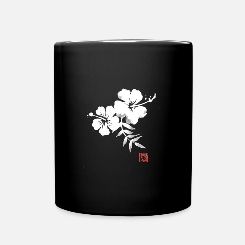 hibiscus white - Mug uni - noir