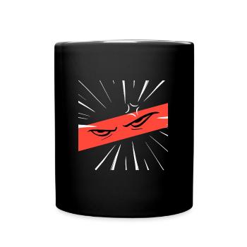 Angry Karate Face Ready to Chop Su Ih - Tasse einfarbig - Schwarz - Vorne