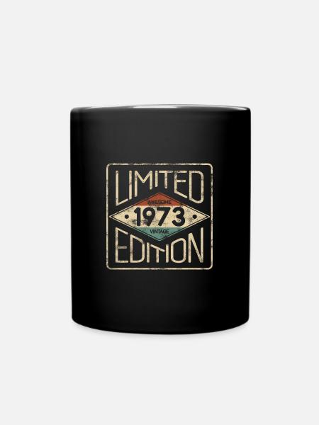 Limited Edition Awesome Vintage 1973 Birthday - Full Colour Mug - black