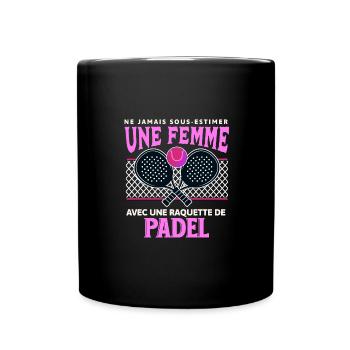 Maillot padeliste femme humour idée cadeau padel - Mug uni - noir - Devant