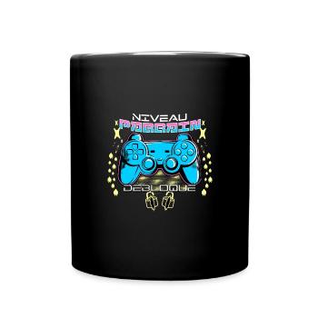Niveau parrain débloqué gamer idée cadeau humour - Mug uni - noir - Devant