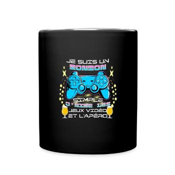T-shirt tonton gamer apéro bière humour cadeau - Mug uni - noir - Devant