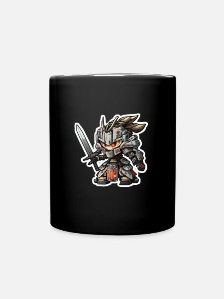 Chibi Samurai Roboter - Tasse einfarbig - Schwarz
