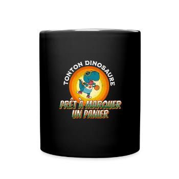 Tonton dinosaure prêt à marquer un panier t-shirt - Mug uni - noir - Devant