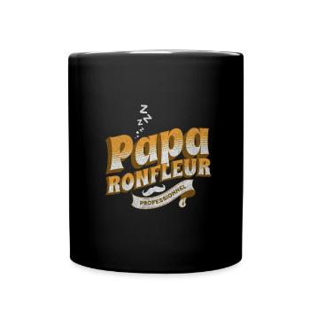 Papa ronfleur professionnel t-shirt ronflement - Mug uni - noir - Devant