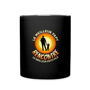Papy et petit fils humour cadeau pour grand-père - Mug uni - noir - Devant