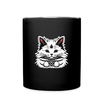 cute cat - Tasse einfarbig - Schwarz - Vorne