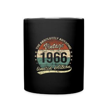 Awesome Since Vintage 1966 Retro Birthday Design - Full Colour Mug - black - Front