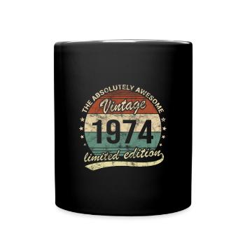 Awesome Since Vintage 1974 Retro Birthday Design - Full Colour Mug - black - Front