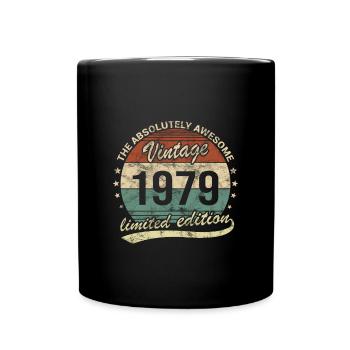 Awesome Since Vintage 1979 Retro Birthday Design - Full Colour Mug - black - Front
