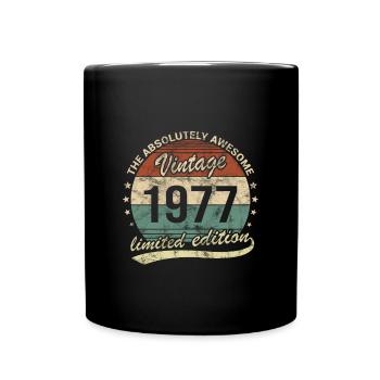 Awesome Since Vintage 1977 Retro Birthday Design - Full Colour Mug - black - Front