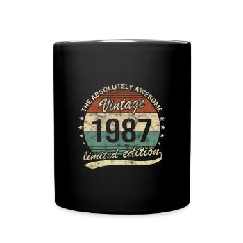 Awesome Since Vintage 1987 Retro Birthday Design - Full Colour Mug - black - Front