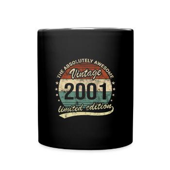 Awesome Since Vintage 2001 Retro Geburtstag Design - Tasse einfarbig - Schwarz - Vorne