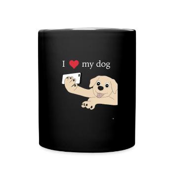 Doggo Selfie - I Love My Dog - Tasse einfarbig - Schwarz - Vorne