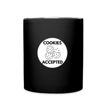 Cookies accepted - Geschenkidee Informatiker, IT - Tasse einfarbig - Schwarz - Vorne