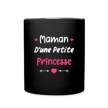 Maman d'une princesse - Mug uni - noir - Devant