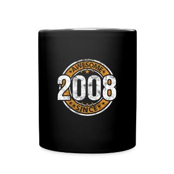 Génial depuis 2008 Retro Vintage Birthday - Mug uni - noir - Devant