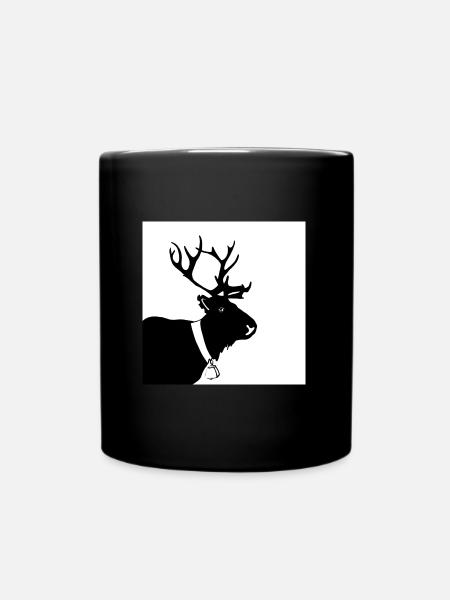 Reindeer - Full Colour Mug - black