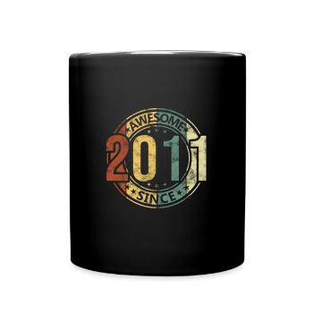 Génial depuis 2011 Retro Vintage Birthday - Mug uni - noir - Devant