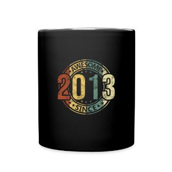 Awesome Since 2013 Retro Vintage Birthday - Full Colour Mug - black - Front