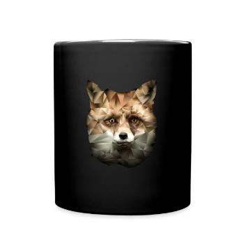Polygon Fuchs - Tasse einfarbig - Schwarz - Vorne