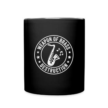 Tenor Saxophon Jazz Musiker Blasmusik Saxophonist - Tasse einfarbig - Schwarz - Vorne
