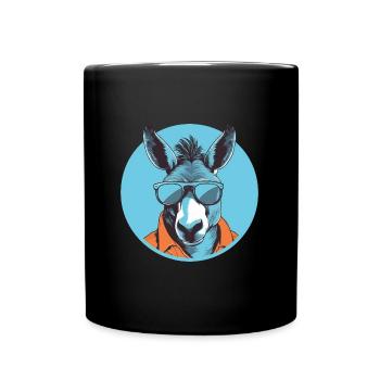 Donkey, Sunglasses, Mule, Steppe Horse - Full Colour Mug - black - Front