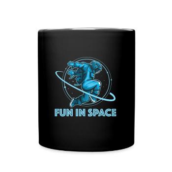 Fun in space | funny sayings, funny pictures - Full Colour Mug - black - Front