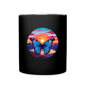 Morpho Papillon Bleu - Mug uni - noir - Devant
