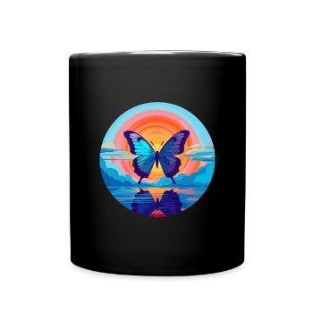 Morpho Papillon Bleu - Mug uni - noir - Devant