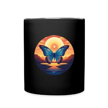 Morpho Papillon Bleu - Mug uni - noir - Devant
