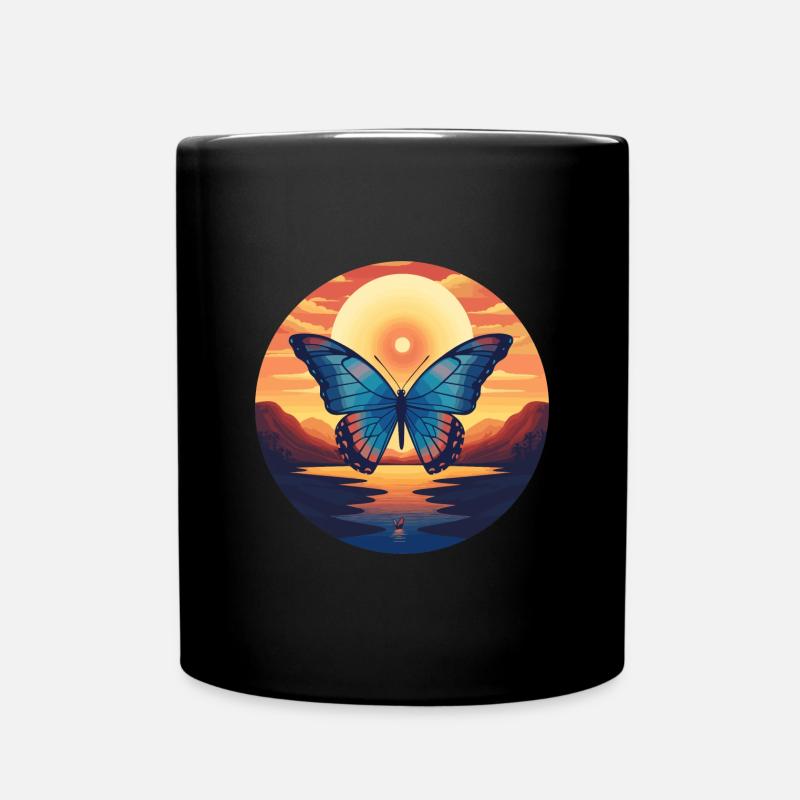 Morpho Papillon Bleu - Mug uni - noir