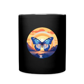 Morpho Papillon Bleu - Mug uni - noir - Devant