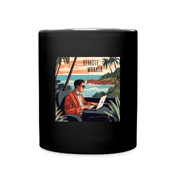 Travailleur à distance - Mug uni - noir - Devant