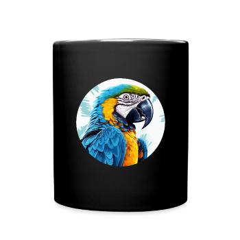 Blue and gold macaw - Full Colour Mug - black - Front