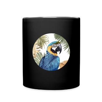 Blue and gold macaw - Full Colour Mug - black - Front